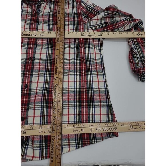 L.L. Bean Relaxed Fit Plaid Button Up Women's Size Large Soft Flannel - Picture 4 of 6